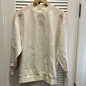 Club Monaco Cream Sweatshirt with Pink Accents